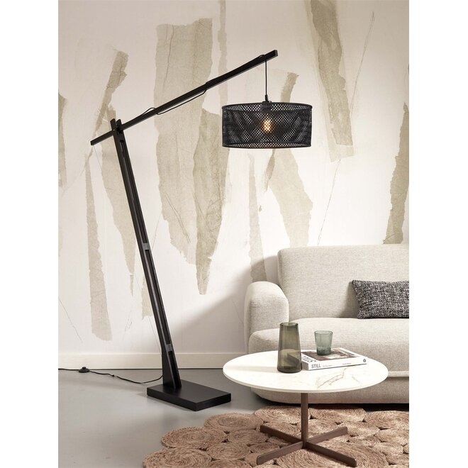 Good&Mojo Vloerlamp Java bamboe frame zwart