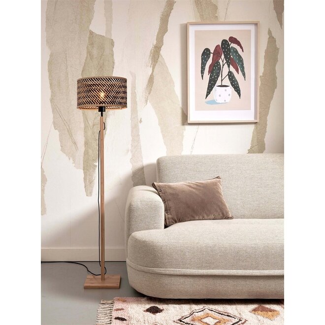 Good&Mojo Vloerlamp Java recht bamboe frame zwart