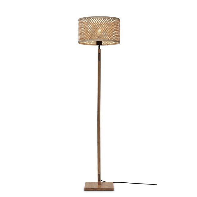 Good&Mojo Vloerlamp Java recht bamboe frame zwart