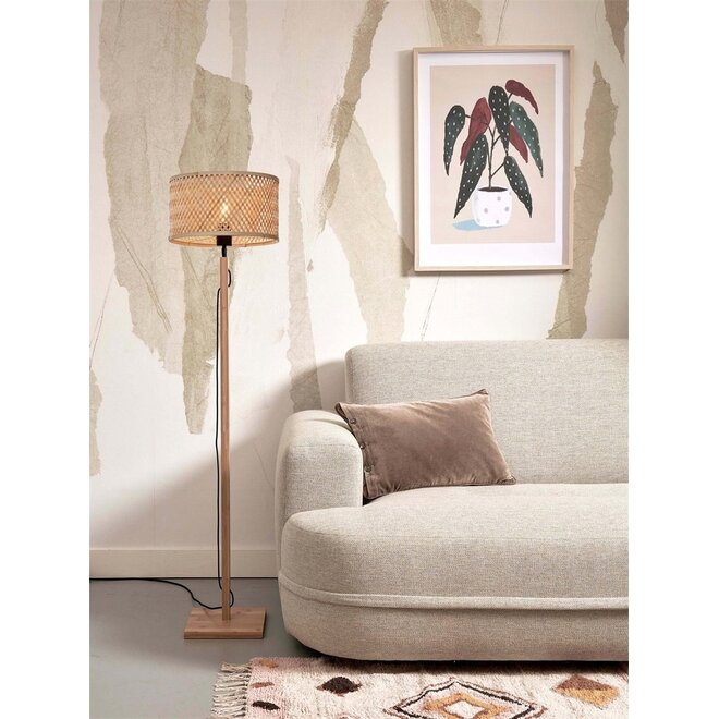 Good&Mojo Vloerlamp Java recht bamboe frame zwart