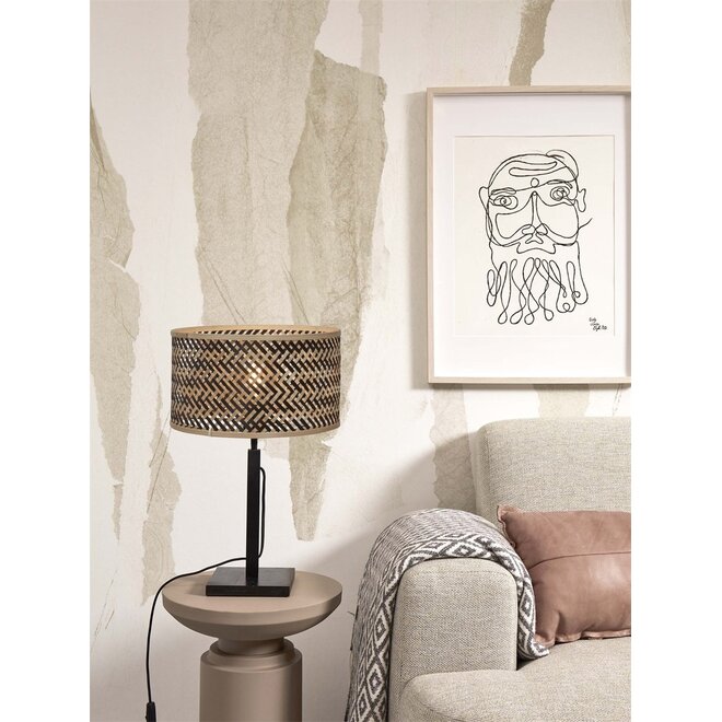 Good&Mojo Tafellamp Java recht bamboe naturel/zwart frame zwart