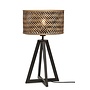 Good&Mojo Tafellamp Java 4-poot bamboe naturel/zwart frame zwart