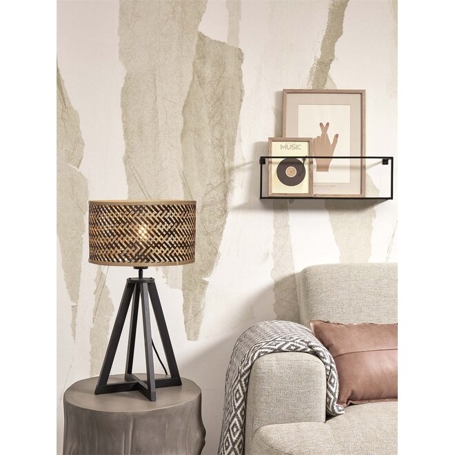 Good&Mojo Tafellamp Java 4-poot bamboe naturel/zwart frame zwart