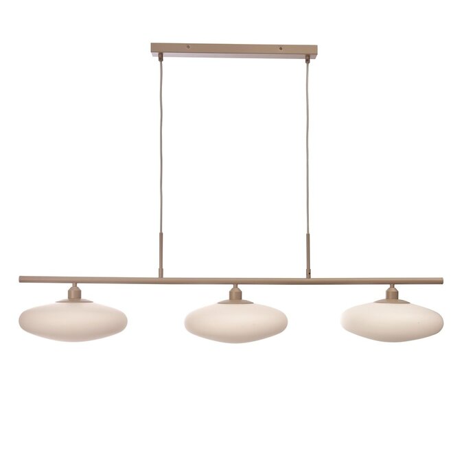 It's about RoMi Hanglamp Sapporo schijf 3 schijven glas wit/zand