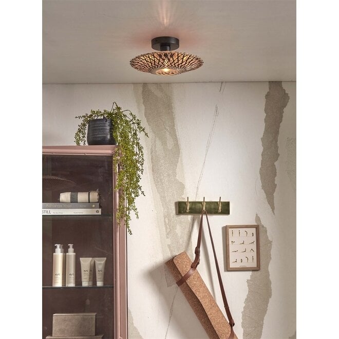 Good&Mojo Plafondlamp Kalimantan bamboe naturel/zwart