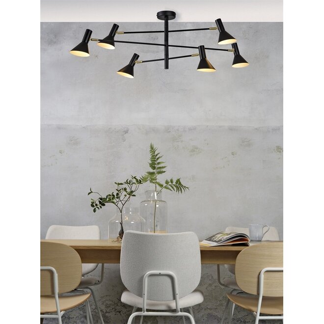 It's about RoMi Plafondlamp Izmir 3-armig ijzer zwart/goud