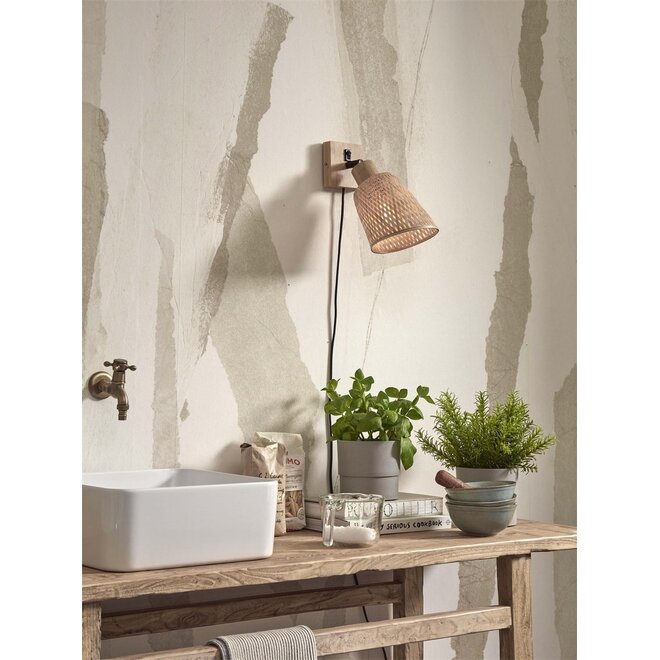 Good&Mojo Wandlamp Java bamboe frame naturel