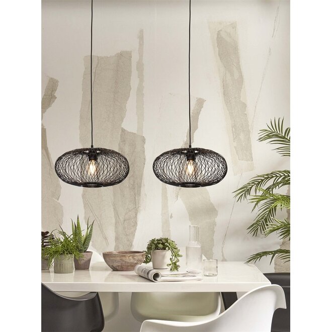 Good&Mojo Hanglamp Cango bamboe frame zwart