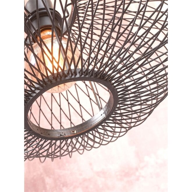 Good&Mojo Plafondlamp Cango bamboe frame zwart