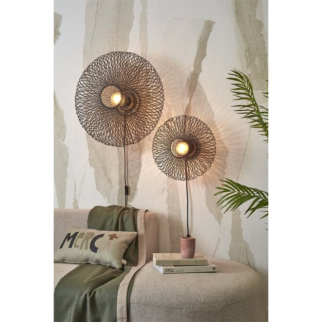 Good&Mojo Wandlamp Cango bamboe frame zwart