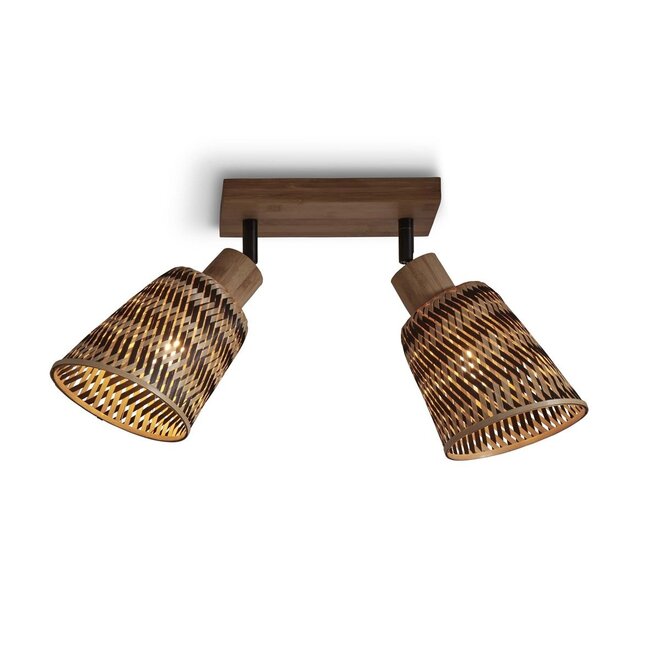 Plafondlamp Java 2 kappen bamboe frame naturel