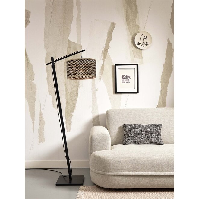 Good&Mojo Vloerlamp Java bamboe naturel/zwart frame zwart