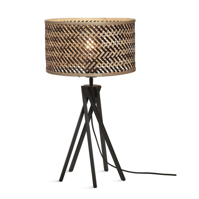 Good&Mojo Tafellamp Java 5-poot bamboe naturel/zwart frame zwart