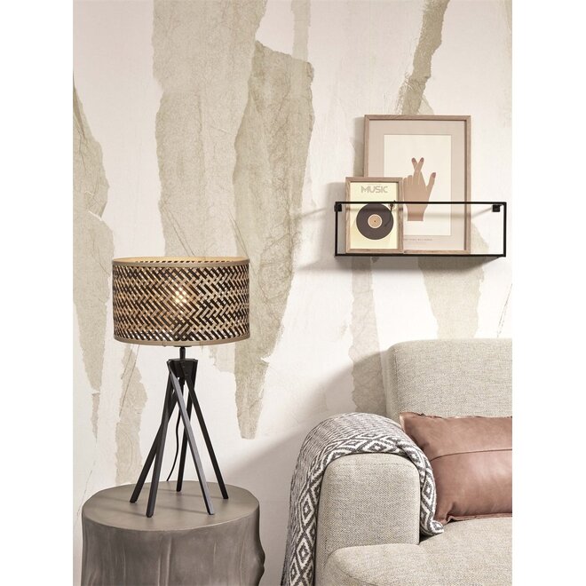 Good&Mojo Tafellamp Java 5-poot bamboe naturel/zwart frame zwart
