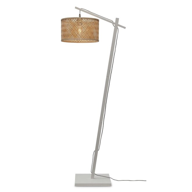 Good&Mojo Vloerlamp Java bamboe wit/naturel frame wit