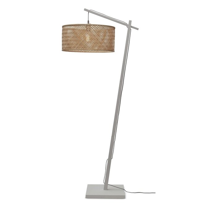 Good&Mojo Vloerlamp Java bamboe wit/naturel frame wit