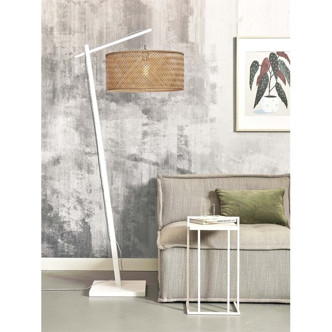 Good&Mojo Vloerlamp Java bamboe wit/naturel frame wit