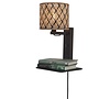 Good&Mojo Wandlamp Java met plank bamboe frame zwart
