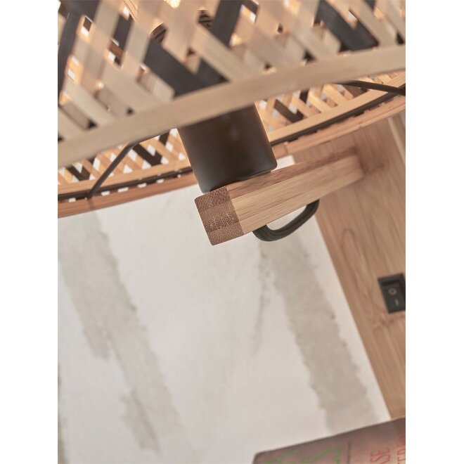 Good&Mojo Wandlamp Java met plank bamboe frame naturel