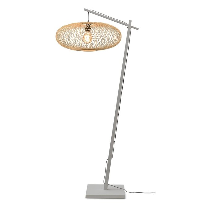 Good&Mojo Vloerlamp Cango bamboe wit/naturel frame wit