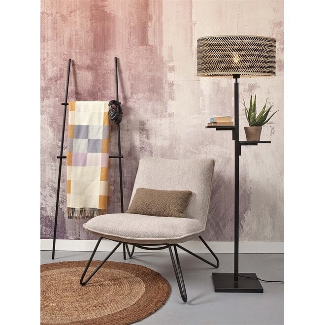 Good&Mojo Vloerlamp Java met planken frame zwart