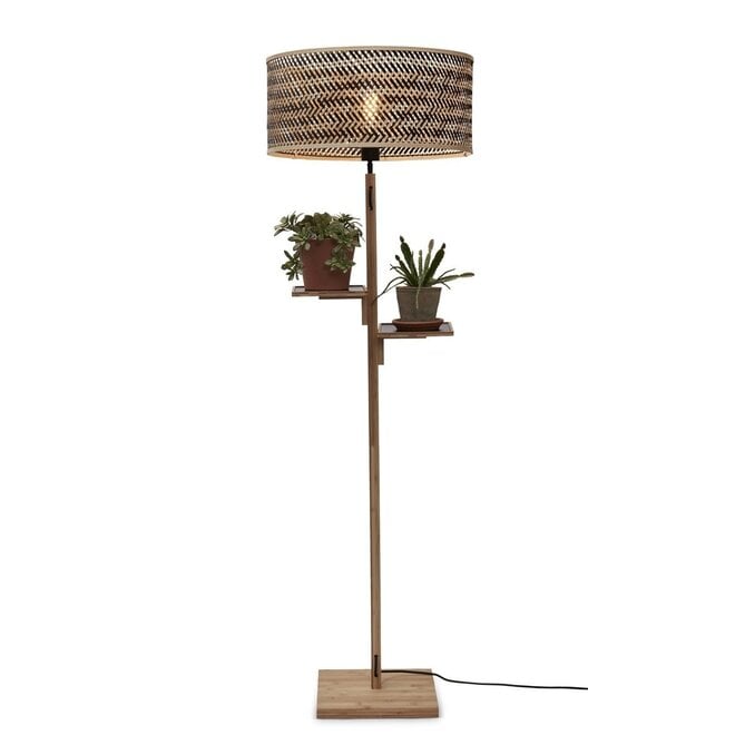 Good&Mojo Vloerlamp Java met planken bamboe frame naturel