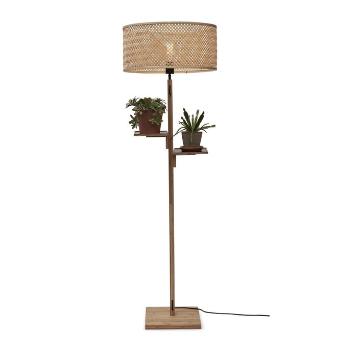 Good&Mojo Vloerlamp Java met planken bamboe frame naturel