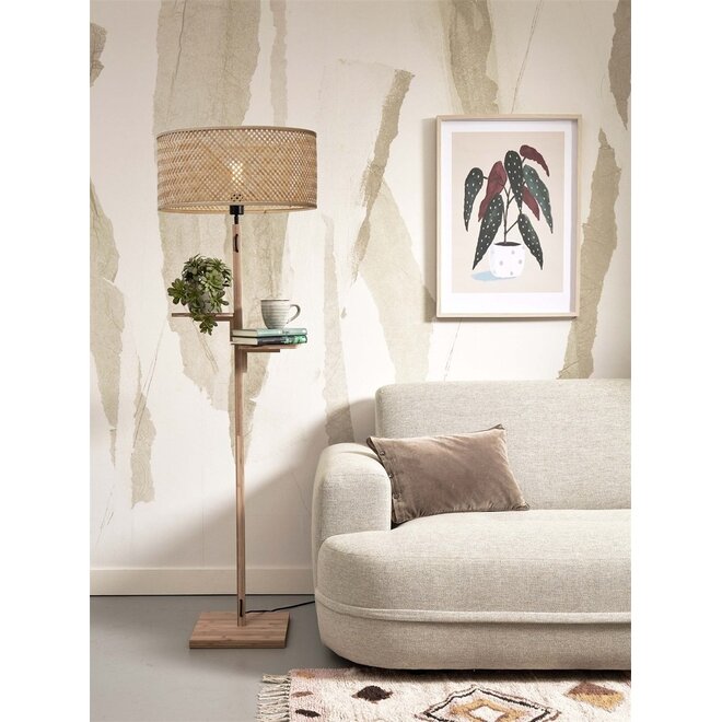 Good&Mojo Vloerlamp Java met planken bamboe frame naturel