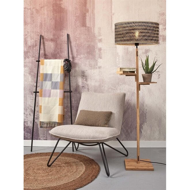 Good&Mojo Vloerlamp Java met planken bamboe frame naturel