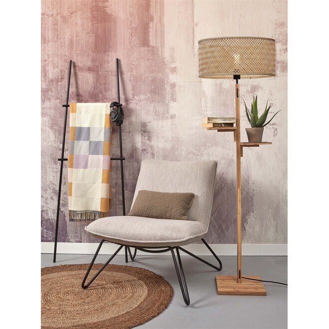 Good&Mojo Vloerlamp Java met planken bamboe frame naturel
