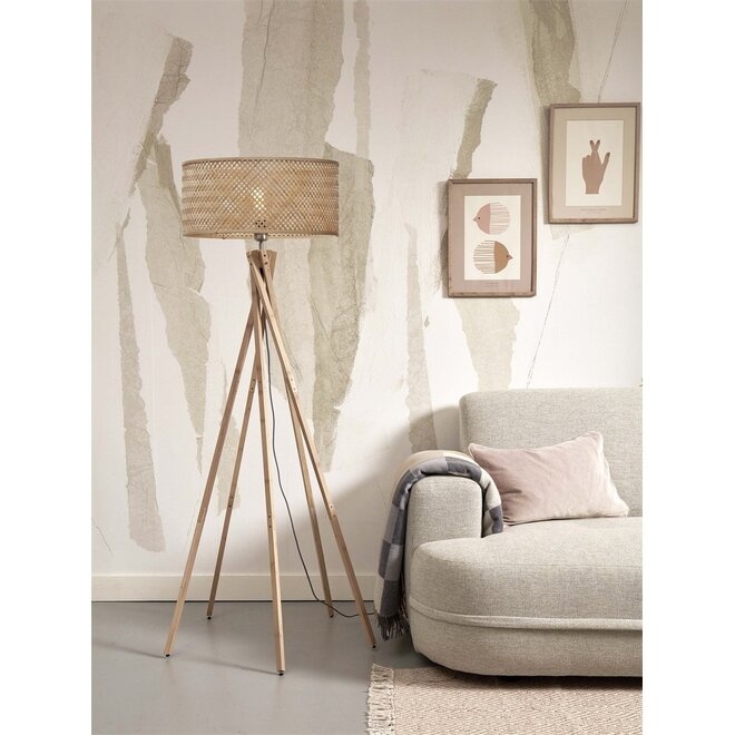 Good&Mojo Vloerlamp Java 5-poot bamboe frame naturel