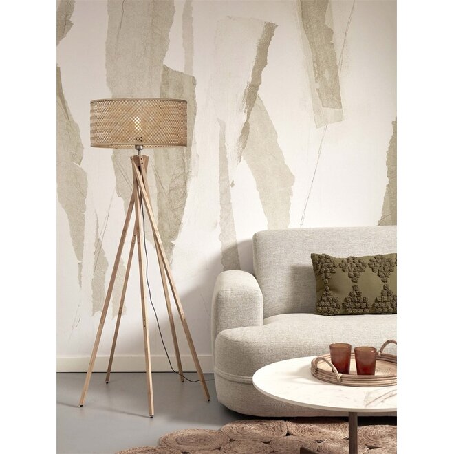 Good&Mojo Vloerlamp Java 5-poot bamboe frame naturel