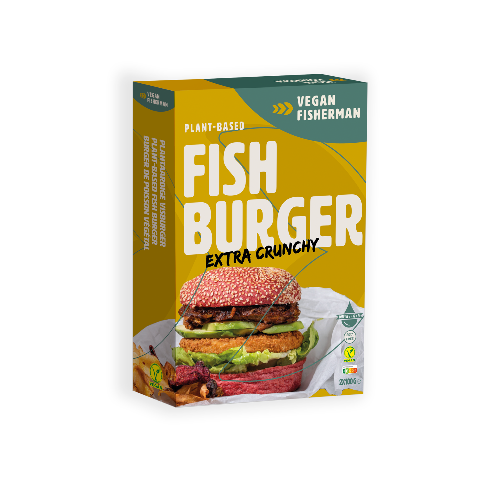 Vegan Visboer - Vegan Fisherman  Vegan Visboer burger 100gr | Extra grote vegan visburger!