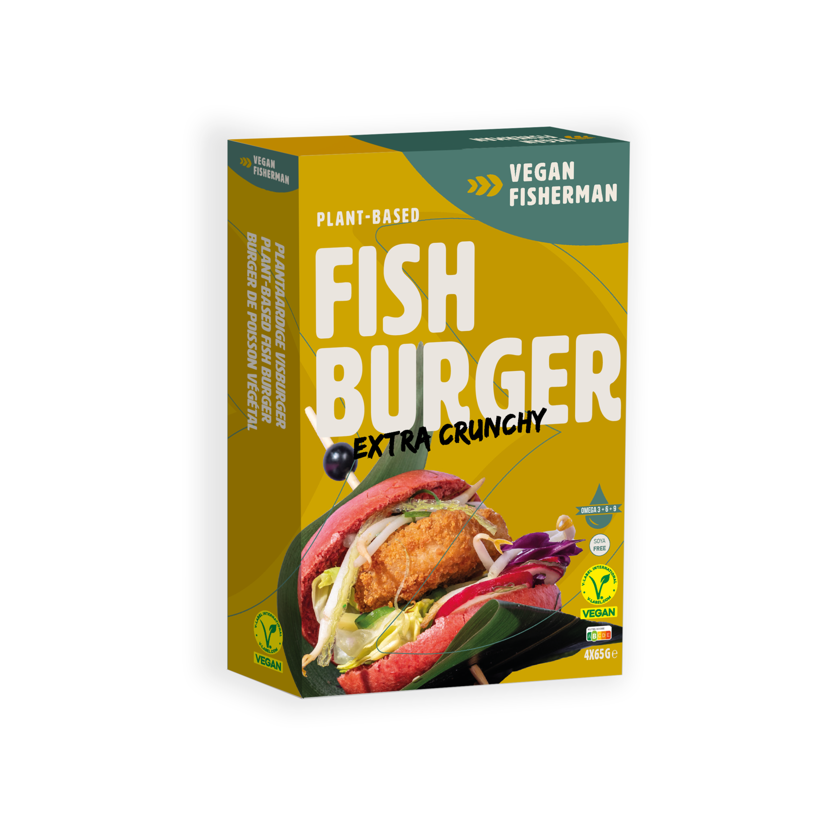 Vegan Visboer - Vegan Fisherman Vegan Fisherman fish burger 65gr | Plant-based fish substitute burger | Animal-friendly