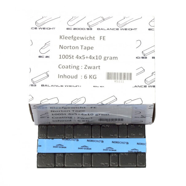 Proline 100st Kleefgewicht Zwart 4 x 5 gram + 4 x 10 gram