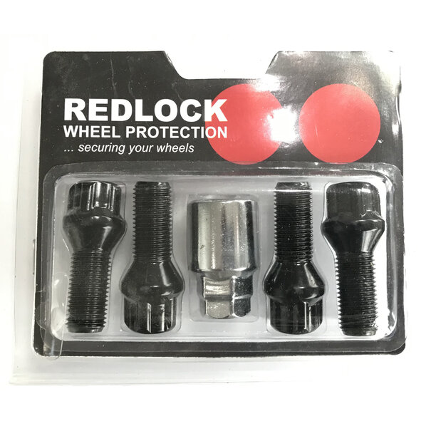 Redlock Slotbouten Redlock Conisch 12 x 1,50 - 28mm - KOP17/19 Zwart
