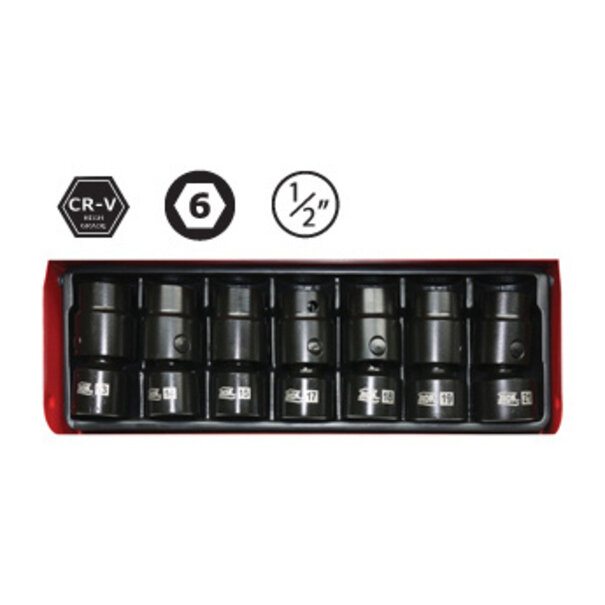 AOK 1/2" Krachtdopset 7-delig Knikmodel