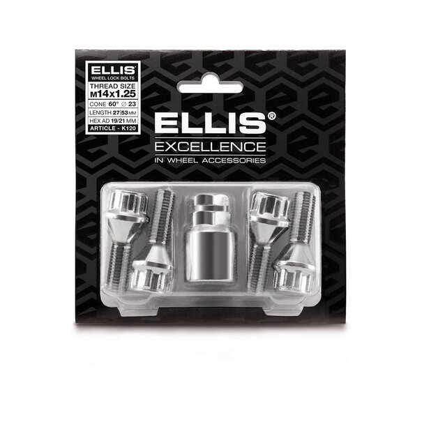 Ellis Ellis Slotbouten Conisch 12 x 1,25 - 27mm - K17/19 K105