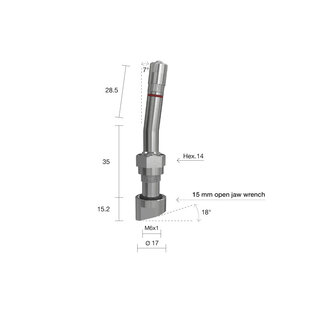 Truckventiel TPMS Alcoa L=79mm Ø17 7° 1393