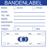 Bandenlabel Voorbedrukt 96 x 96 mm (450 stuks per rol)