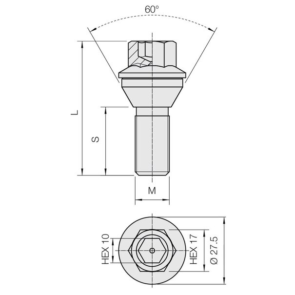 Ellis Wielbouten 14 x 1,25 x 28 KOP17 + Ring Zwart B1360B