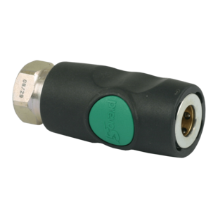 Prevost Koppeling Groen Drukknop 1/4" inw. RVS