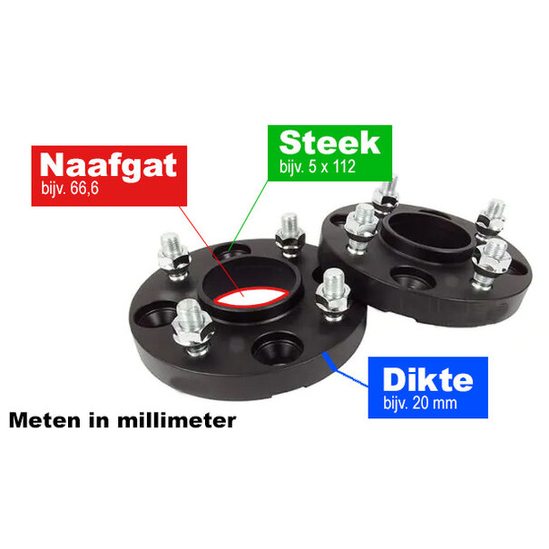 RAP Set (2st) schroefadapters op maat maken (moeren met tapeinden)