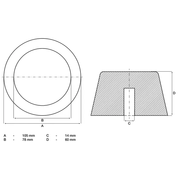 BGS BGS Rubberen Beschermblok Rond voor Hefplatforms Ø105 mm