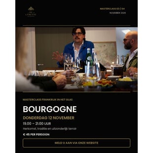 Masterclass Bourgogne 12 November 19:00 - 21:00