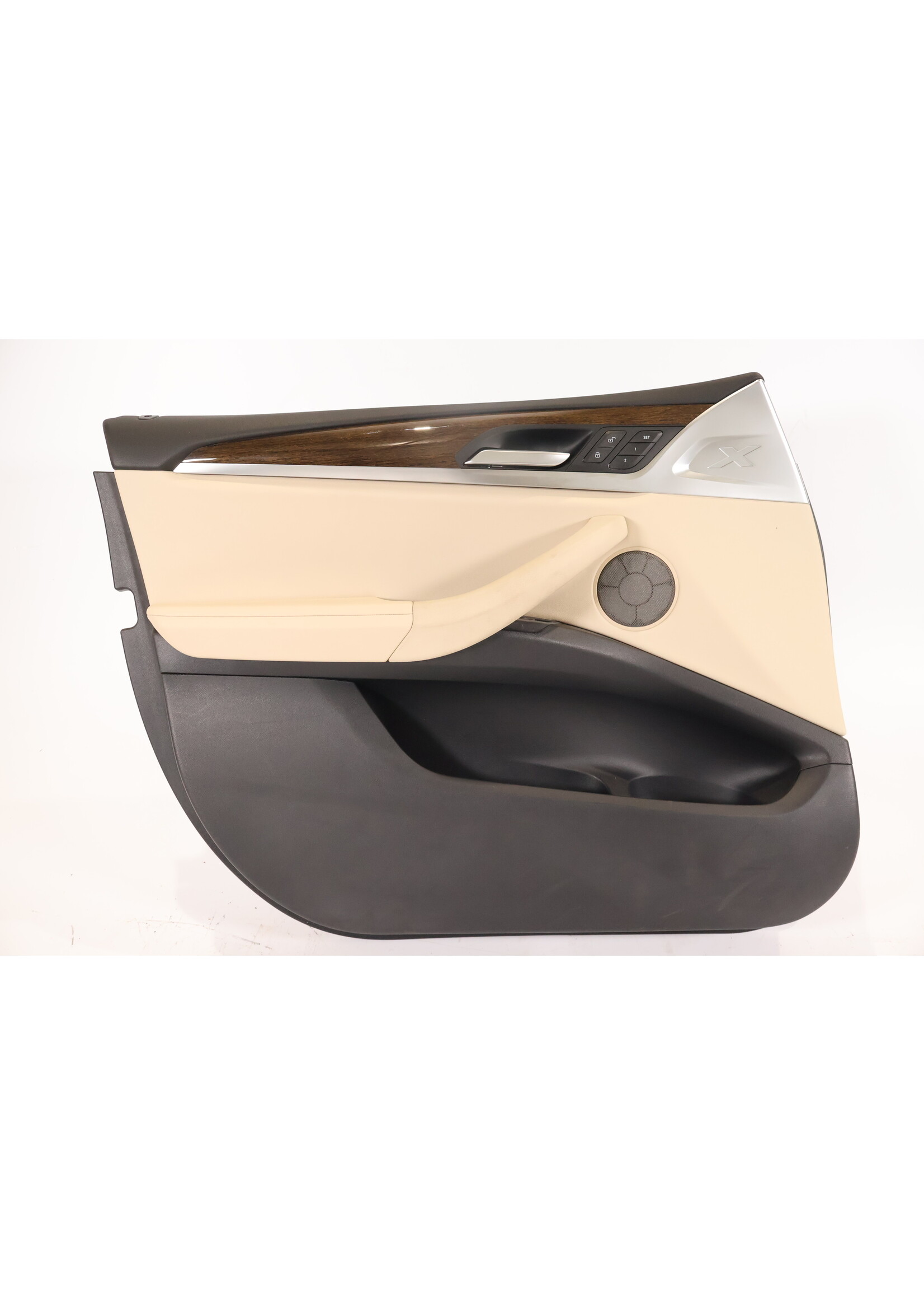 BMW  BMW X3 G01 Complete door panel beige leather / DarkOak wood front left