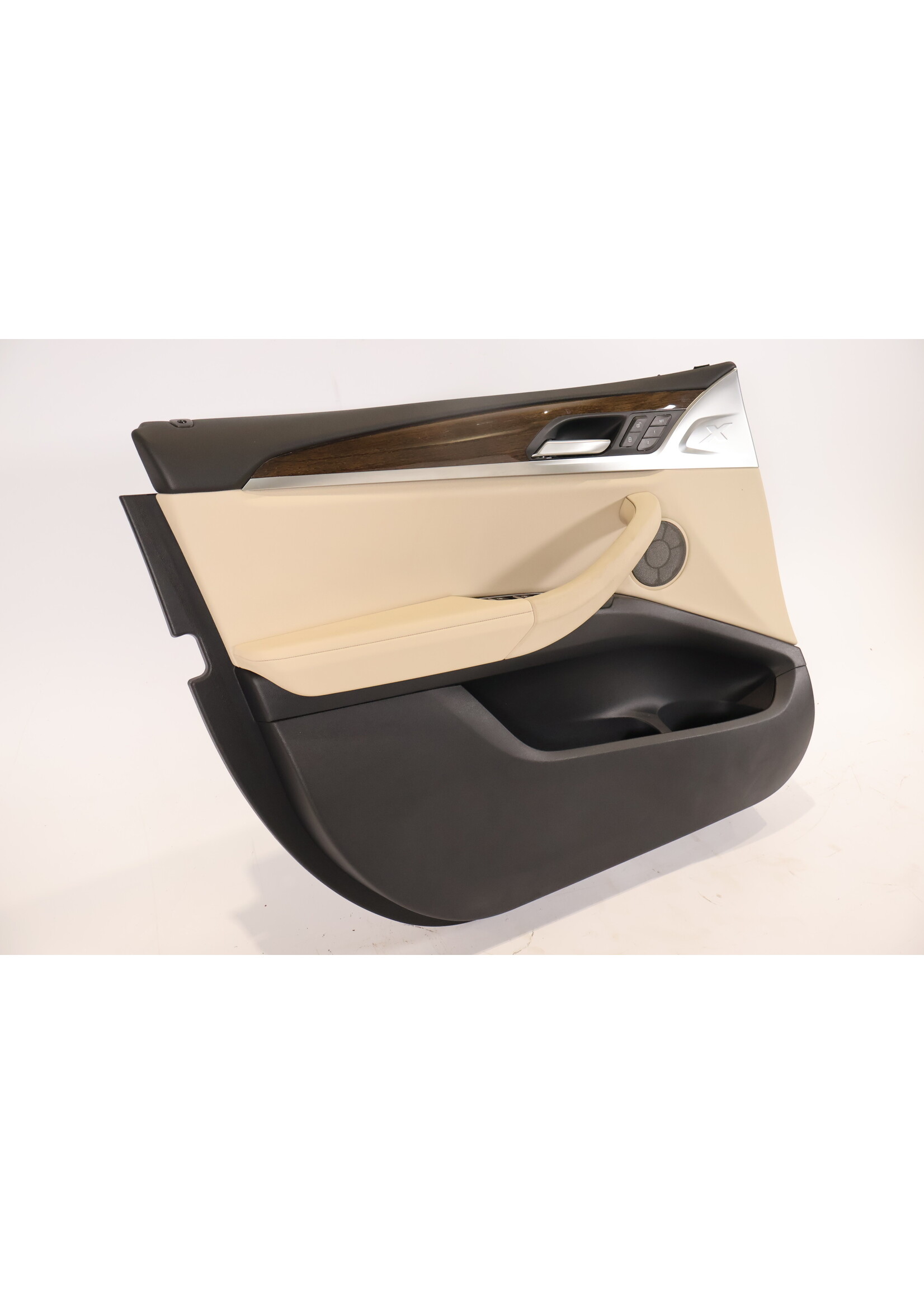 BMW  BMW X3 G01 Complete door panel beige leather / DarkOak wood front left
