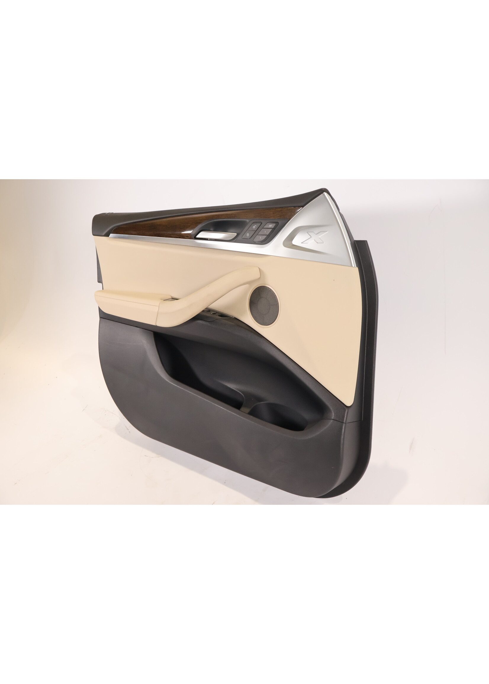 BMW  BMW X3 G01 Complete door panel beige leather / DarkOak wood front left