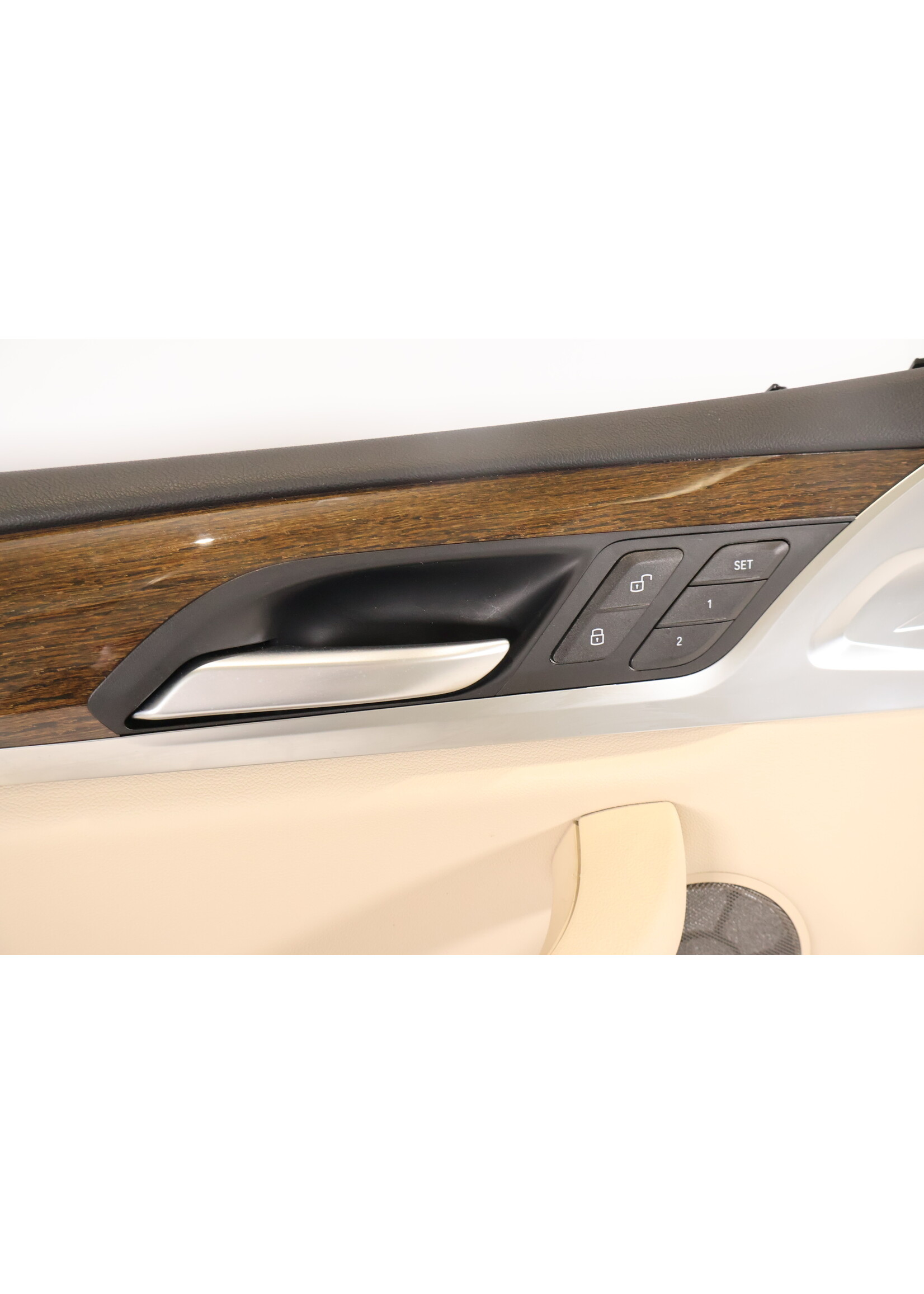 BMW  BMW X3 G01 Complete door panel beige leather / DarkOak wood front left