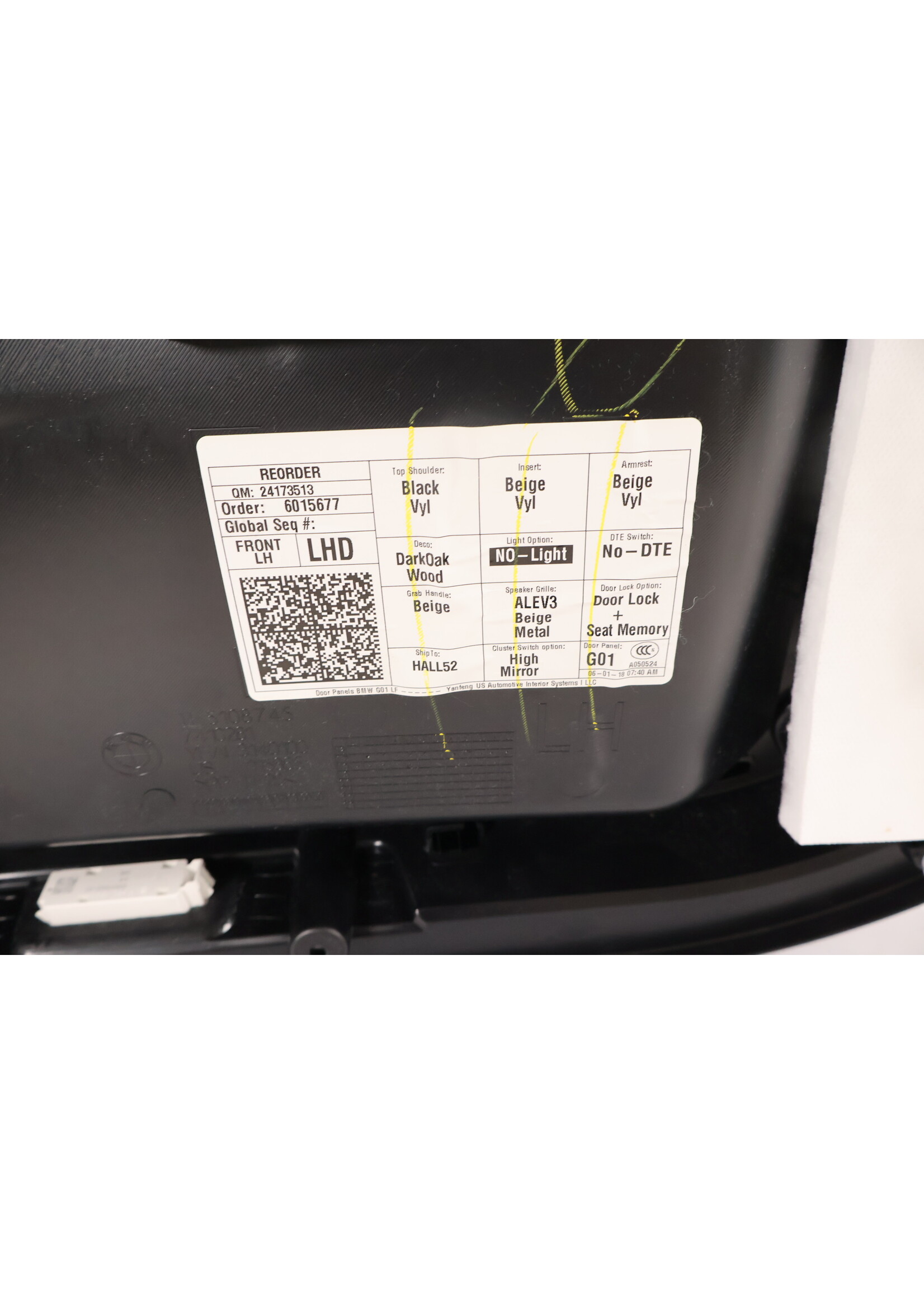 BMW BMW X3 G01 Komplette Türverkleidung Beige Leder / DarkOak Holz vorne links